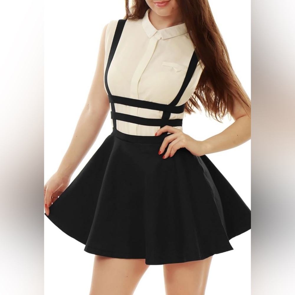 Allegra K Black Sleeveless Fit and Flare Mini Dress